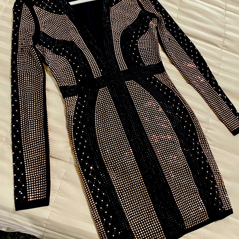 🖤RHINESTONE & MESH DRESS🖤